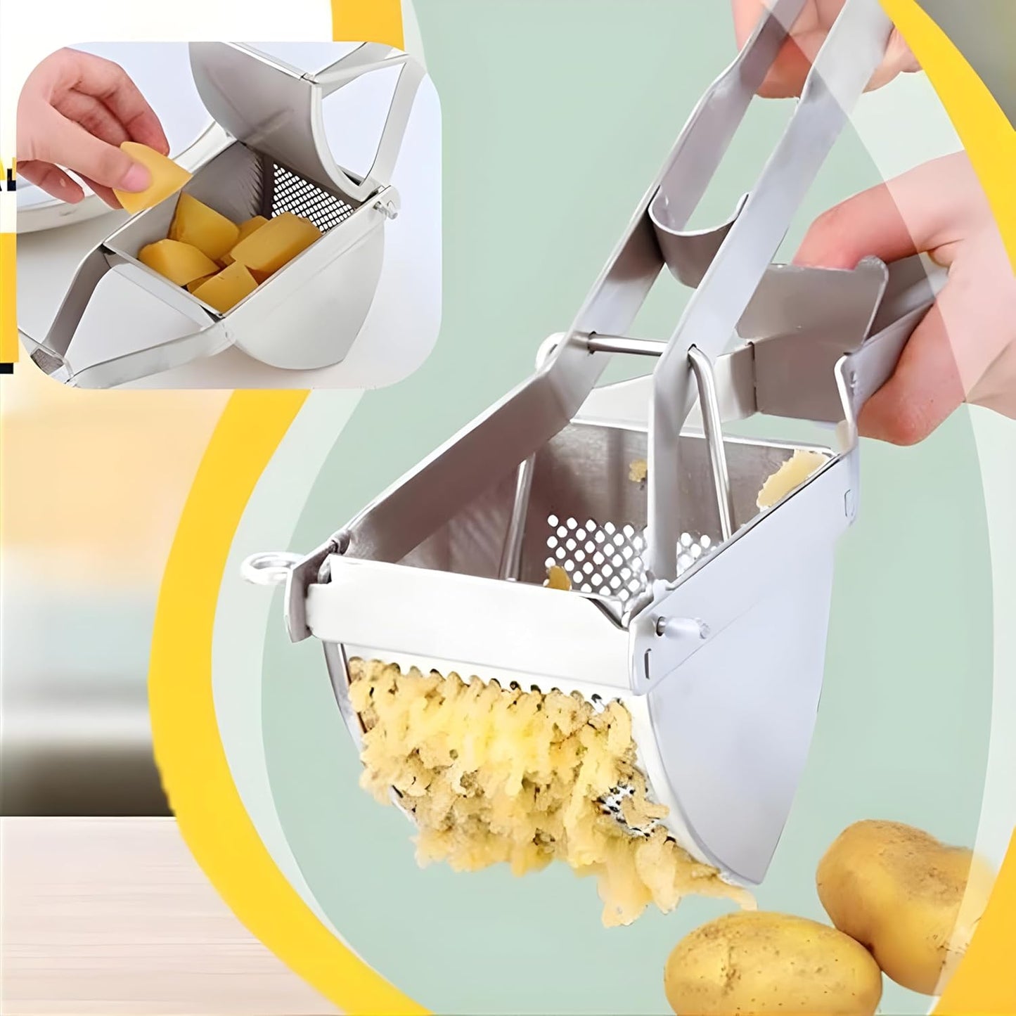 Potato Ricer - Heavy Duty Stainless Steel Masher for Fluffy Mashed Potatoes | 23 Oz Capacity