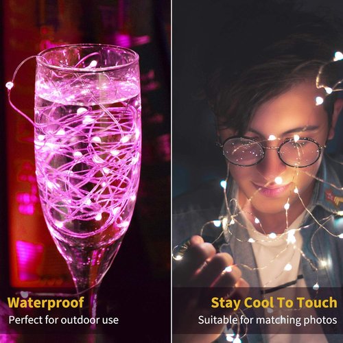 Brightown 12-Pack LED Fairy Lights - Battery Operated, Waterproof Silver Wire, 7 Feet for Weddings & Parties