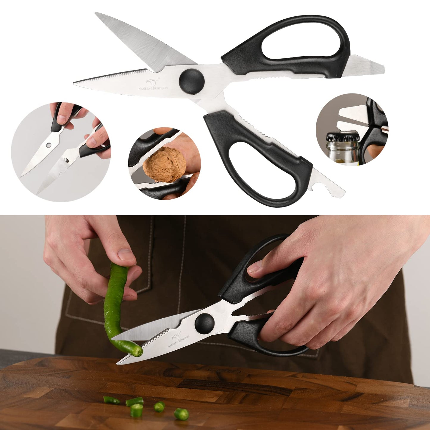 NANFANG BROTHERS Knife Sets for Kitchen with Block, Damascus Kitchen Knife Set with Block, ABS Ergonomic Handle for Chef Knife Set and Kitchen Shear