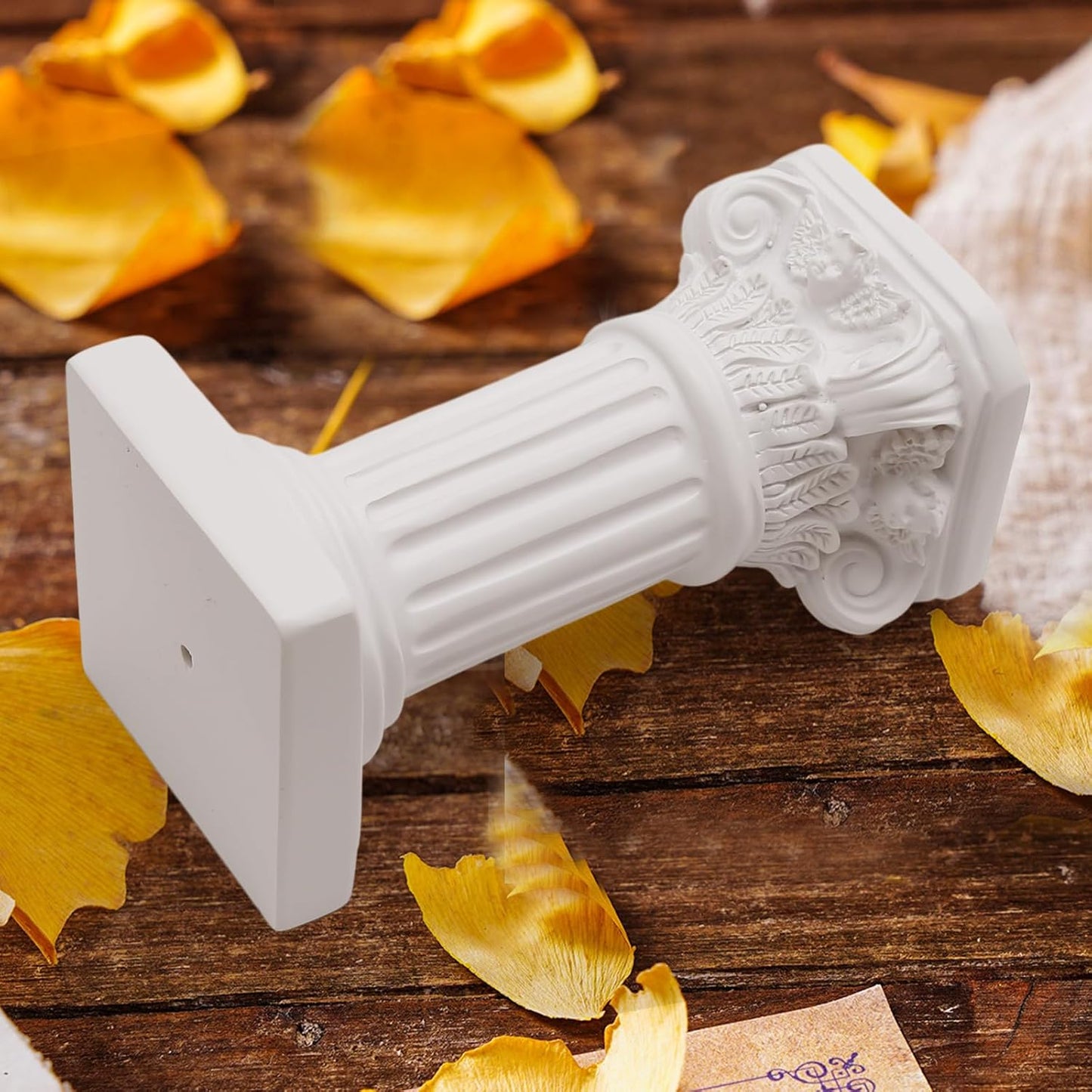 Saihisday White Roman Pillar Statues - Mini Greek Columns Candle Holders | 3.9" D x 7.5" W x 7.5" H