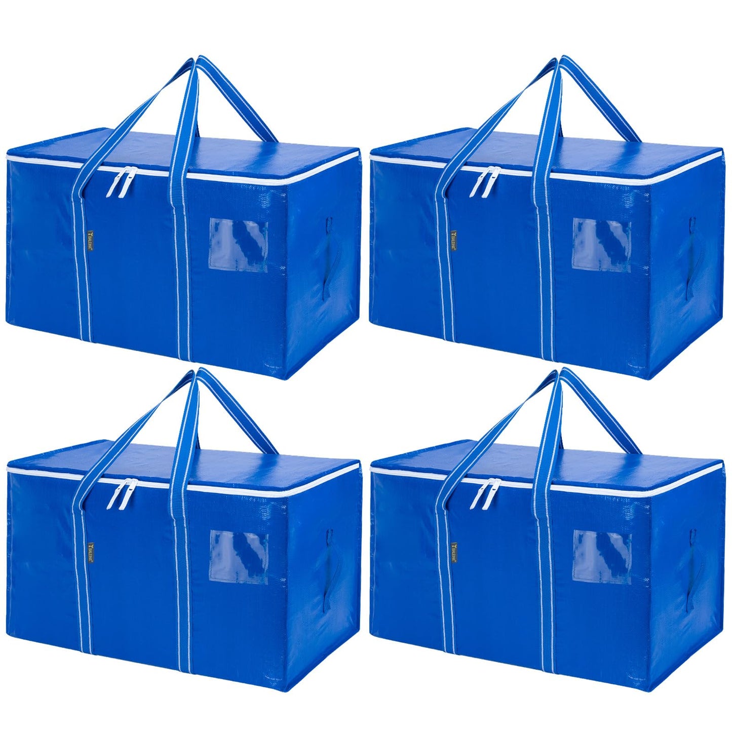 BALEINE 4-Pack Oversized Moving Bags with Reinforced Handles, Heavy-Duty Storage Tote for Clothes, Moving Supplies (Royal Blue, 4-Pack)