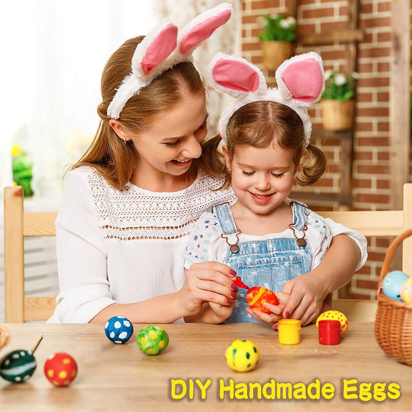 Double Couple 20 PCS White Plastic Eggs for Hunts, Basket Fillers, Gift, Compatible with Egg Decoration Spinner Machine