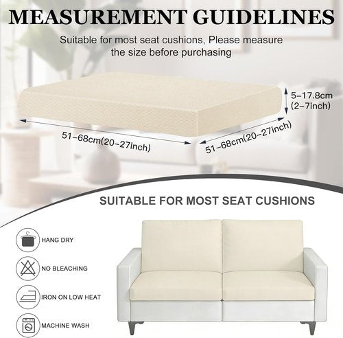 BIETYONE Patio Cushion Covers - 4Pcs Outdoor Sofa Slipcovers | Washable & Reusable Furniture Protectors