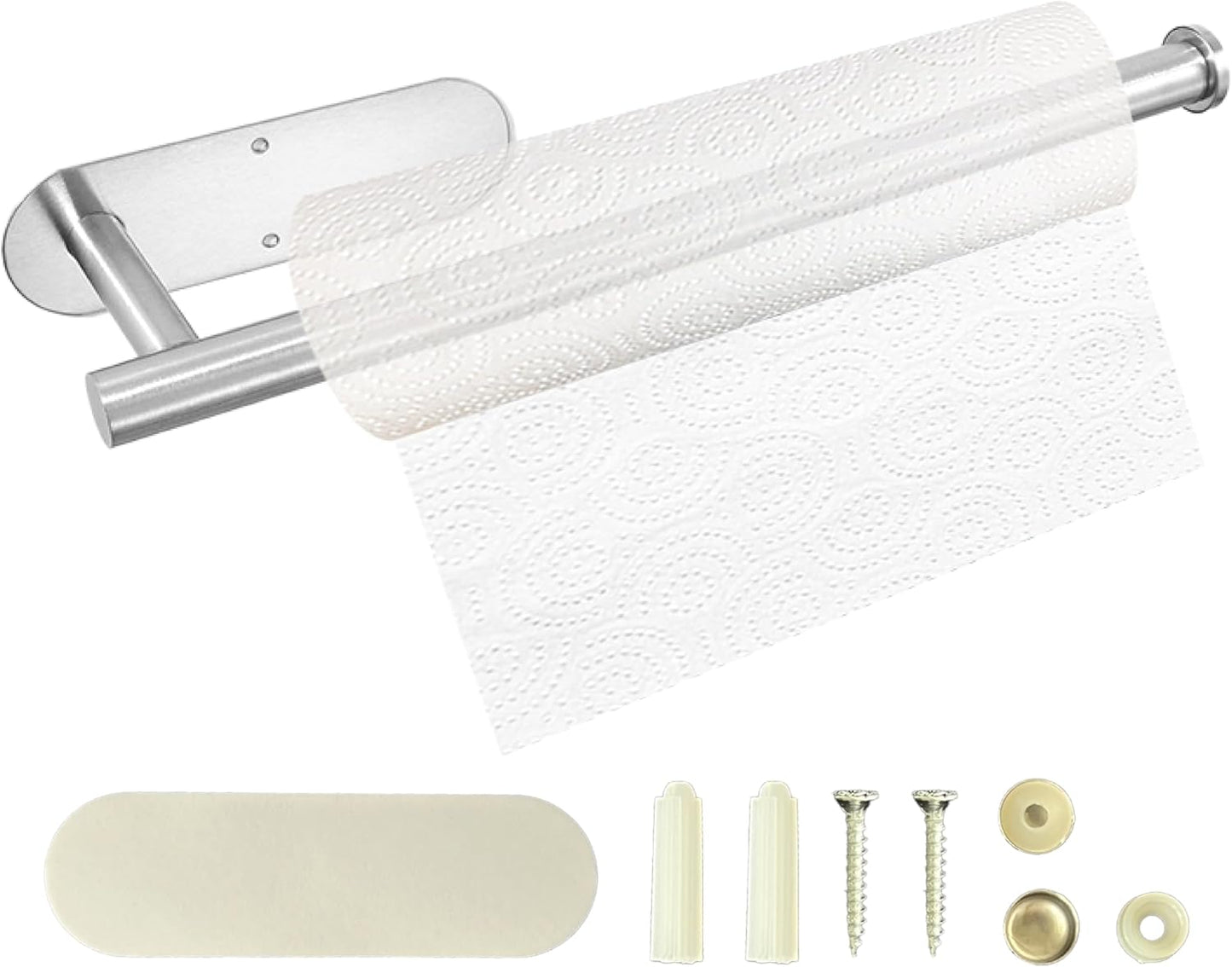 Under Cabinet Paper Towel Holder by [Brand Name] - Self-Adhesive, No Drill Stainless Steel | Ideal for Kitchen, Bathroom, RV