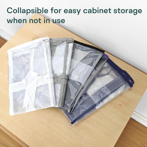 Clear Zippered Storage Bags by 5PACK - 22L for Bedding, Clothes, Blankets & More | White
