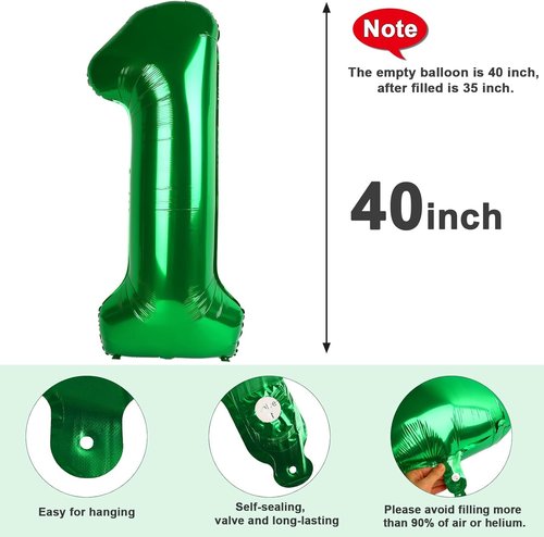Big 40-Inch Number 23 Balloons by [Brand Name] - Dark Green Foil Birthday Decorations for Women