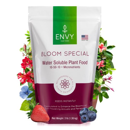 ENVY Bloom Plant Fertilizer - Special Formula for Flowering Plants, 3 lb | Pet Safe & Water Soluble, Made in USA