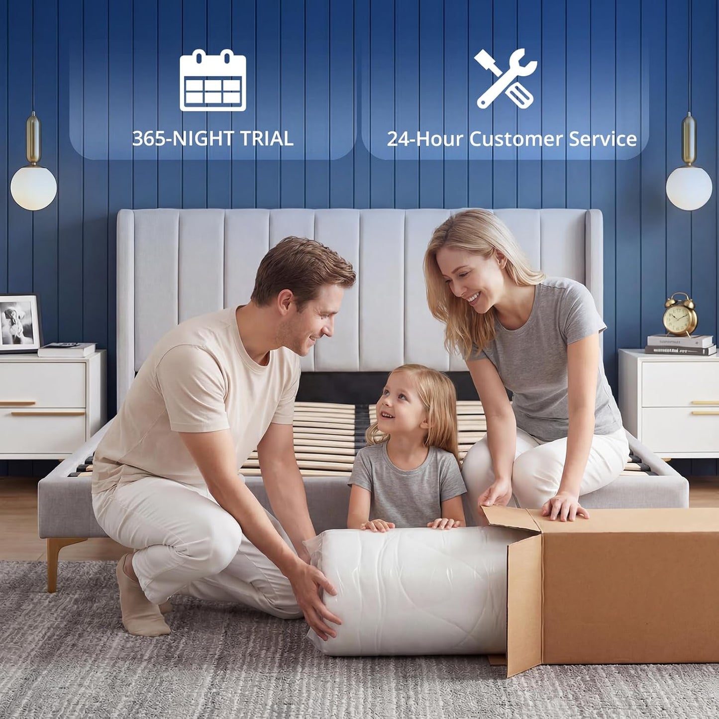 Juego 12 Inch Queen Mattress - Hybrid Design with Medium Firm Memory Foam & Pocket Springs for Pressure Relief