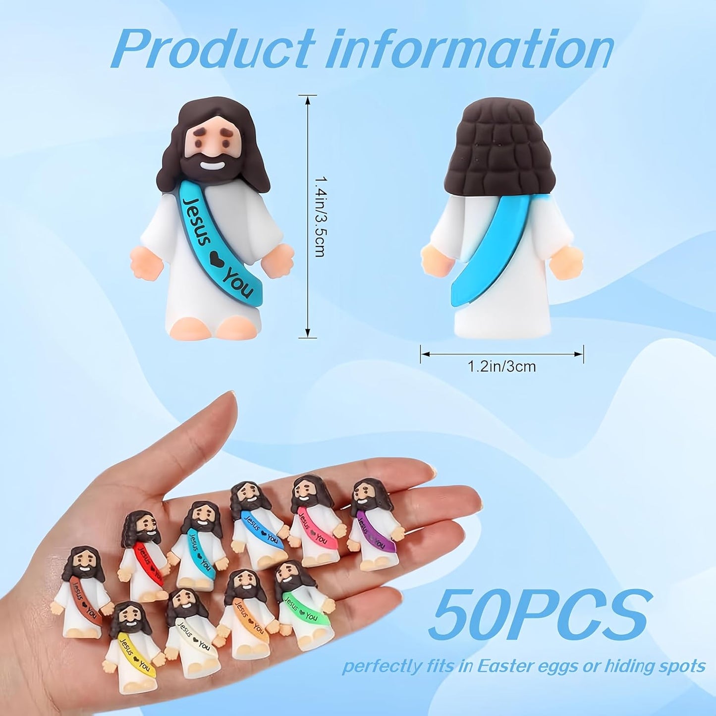 Little Pocket Jesus Figures by [Brand Name] - 50 PCS Rubber Tiny Figurines | Perfect Christian Gifts for Easter & Sunday School