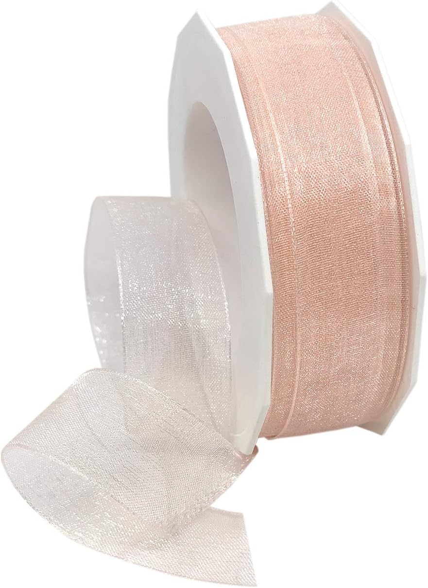 Red Organdy Nylon Ribbon - 5/8 Inch x 100 Yards | Morex 91803/100-609