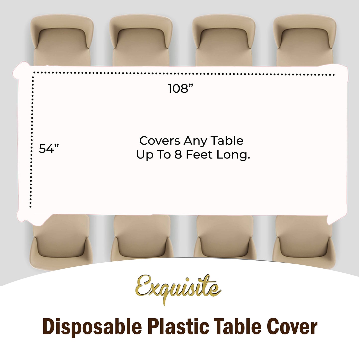 Exquisite 12-Pack Premium Plastic Tablecloth 54in. x 108in. Rectangle - American Flag Design