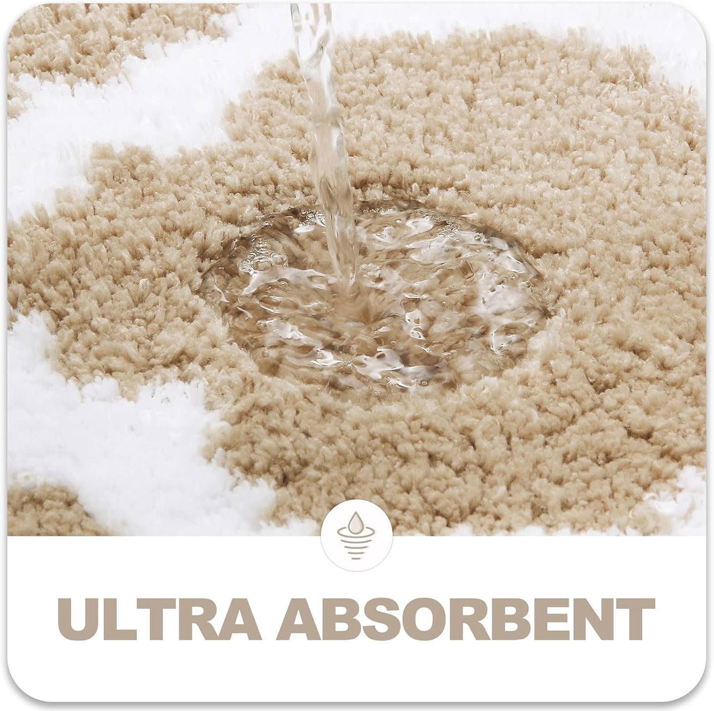 OLANLY Bathroom Rugs - Soft, Absorbent Microfiber Non-Slip Mats | 30x20 Inches, Beige