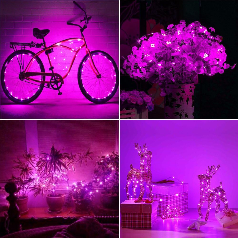 33ft Waterproof LED String Lights with 100 Pink Fairy Lights - Indoor & Outdoor Copper Wire Decor for Bedroom, Patio, Garden, Christmas Tree