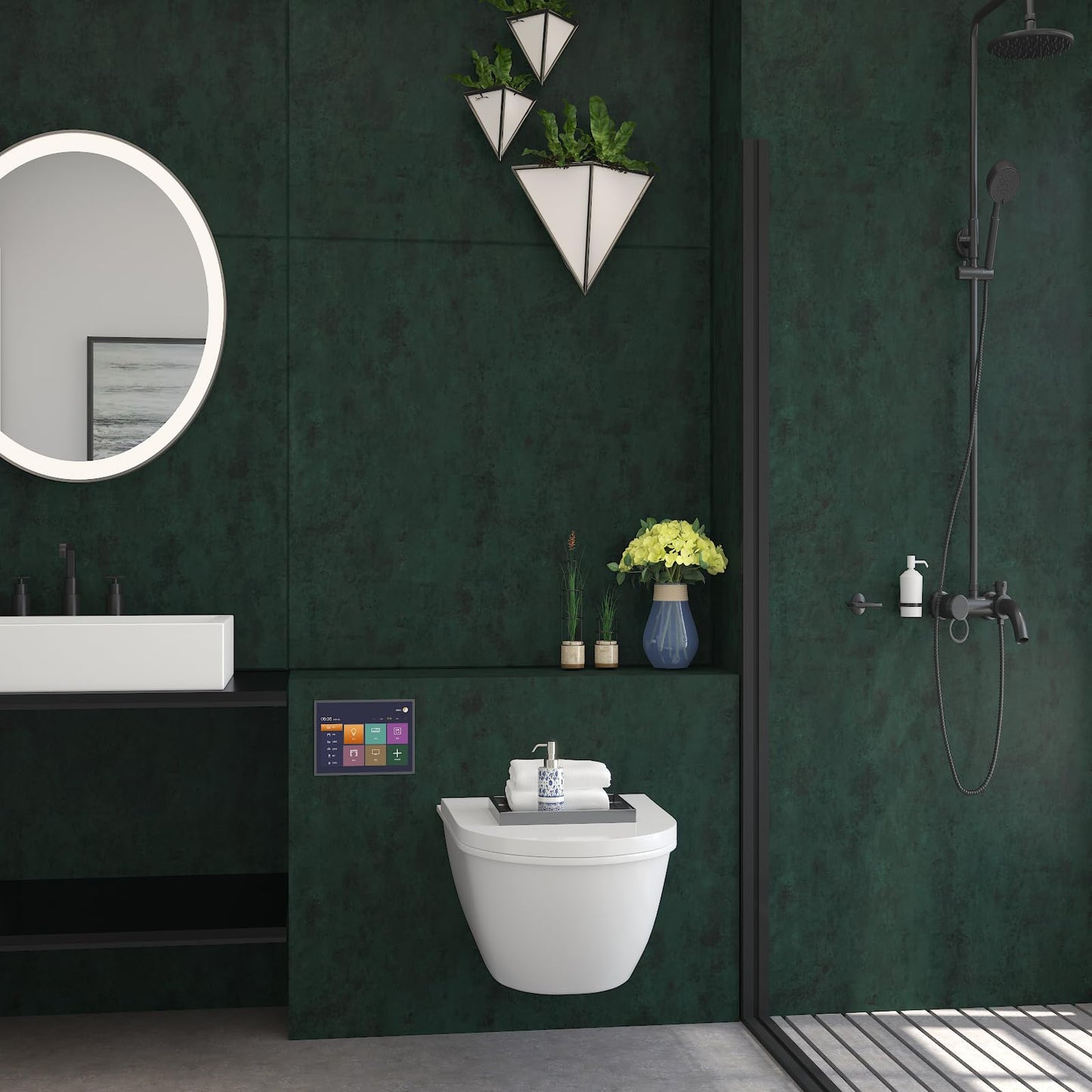 32"x354" Big Wide Dark Green Contact Paper Matte Extra Thick Art Deco Peel and Stick Wallpaper Waterproof Self-Adhesive Removable Pure Green Vinyl Wallpaper 3D Textured for Cabinet Studio Farmhouse