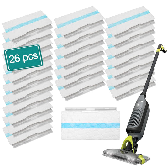 Kiviman 26 PCS Disposable Vac Mop Pads Compatible with Shark Vacmop VM252 VM250 VM200 VM190 Mop Pad Refills for Shark VM252 VACMOP