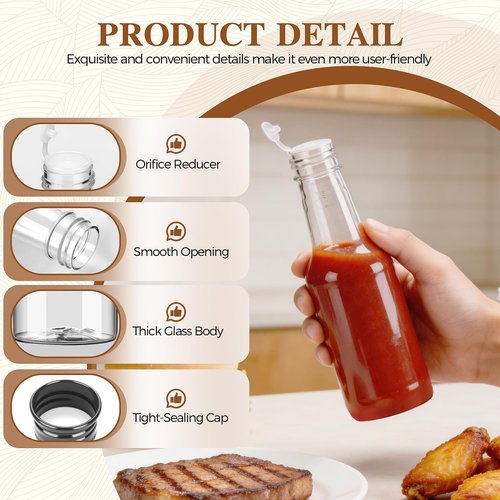 Flojudo 100 Pcs 5 oz Plastic Hot Sauce Bottles, Clear Plastic Woozy Bottles with Leakproof Black Screw Caps, Empty Mini Bottle for Sauce, Syrup, Juice, Liquor