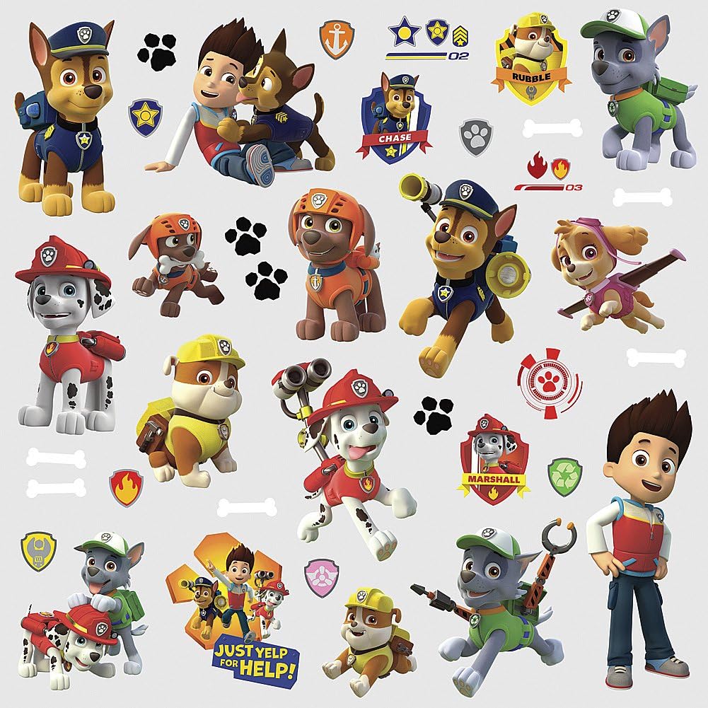 RoomMates Paw Patrol Wall Decals - Peel and Stick, 10 Inch x 18 Inch for Easy Decor