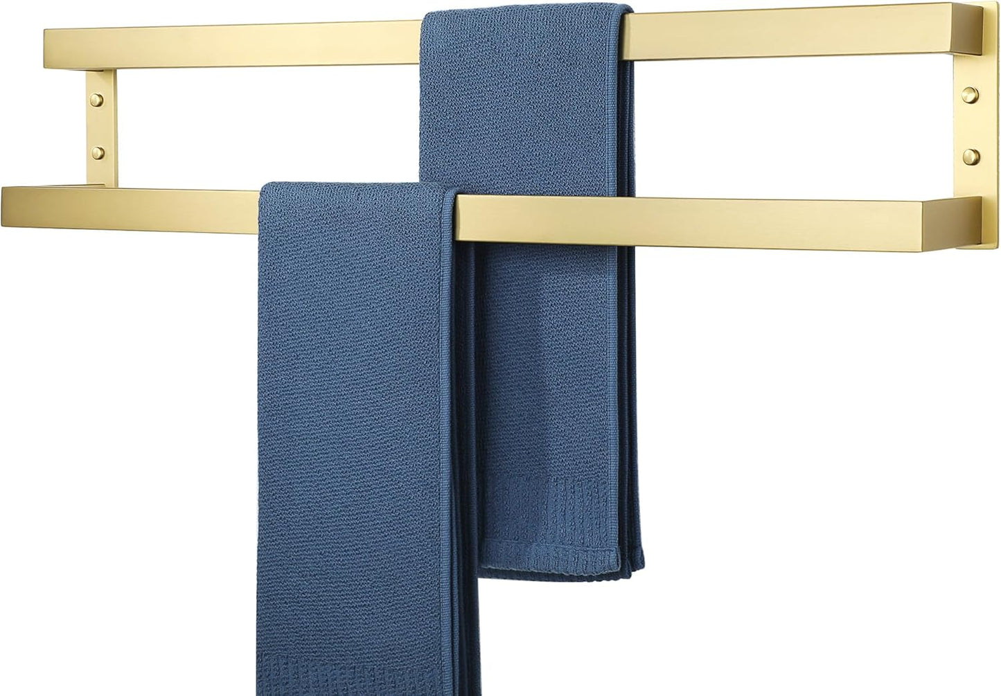 Alise Double Towel Bar 32", SUS304 Stainless Steel Towel Racks for Bathroom Wall Mounted, Space Saving Bathroom Towel Holder, Long Towel Hanger, Brushed Gold