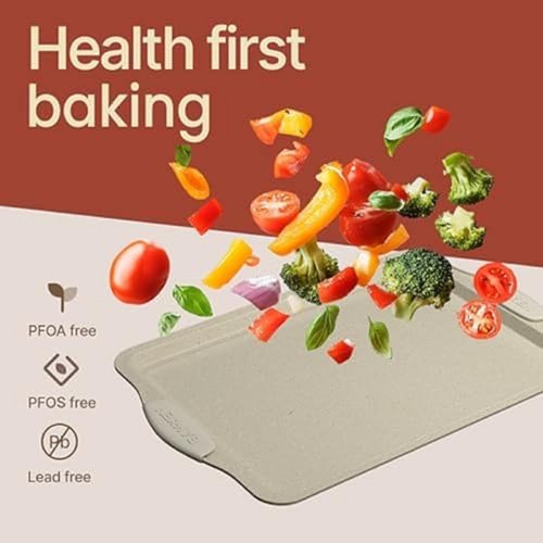 BAKKENMASTER 18-Piece Nonstick Carbon Steel Bakeware Set - Professional Kitchen Pans with White Silicone Handles
