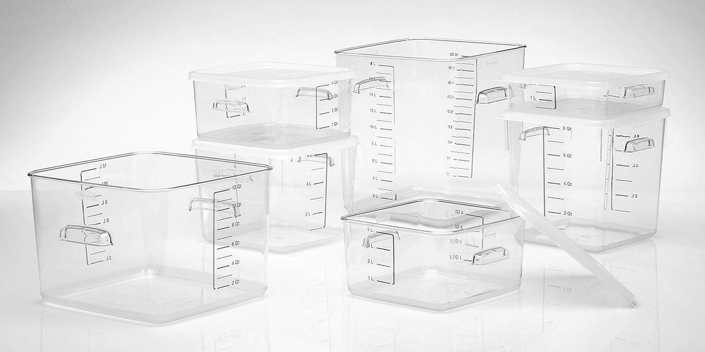 Rubbermaid Commercial Products Large Square Food Storage Container Lid - Fits 2/4/6/8 Qt, White