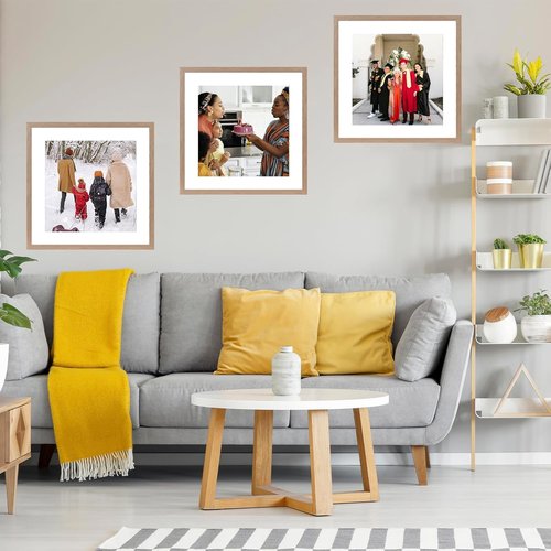 JCJMY 22x22 Rustic Brown Picture Frame - Display 18x18 Photos with Mat or 22x22 Without Mat | Shatter Resistant Plexiglass