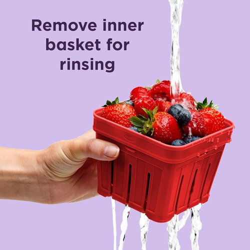 Chef'n Bramble Berry Basket - 1-Quart Colander for Fresh Cherry Storage & Rinsing