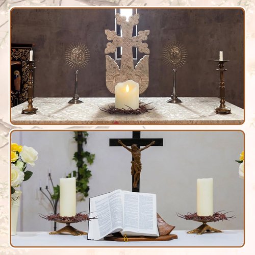 Daifunli Jesus Crown of Thorns - Elegant Headpiece Candle Holder Ring Wreath | Religious Home Decor
