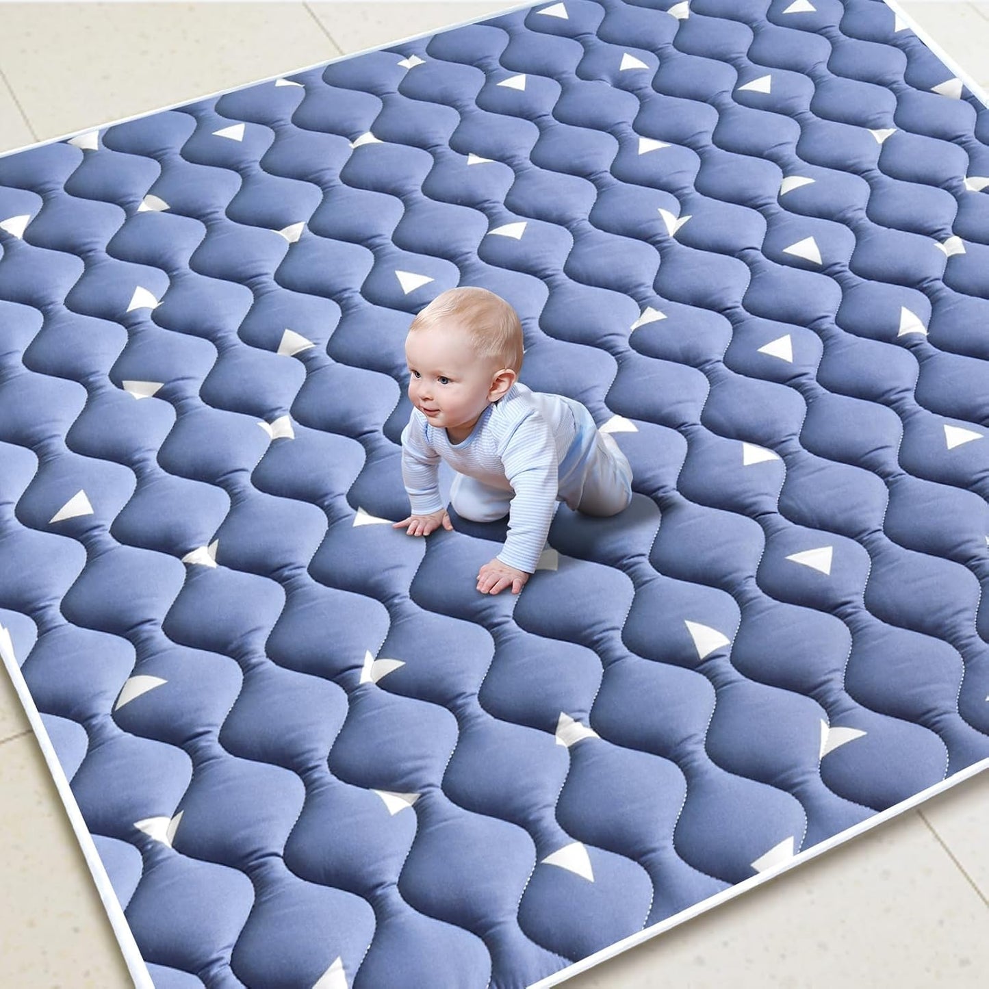Premium Foam Baby Play Mat - Non-Slip Cushioned Crawling Mat | 50x50 One-Piece Design for Infants & Toddlers