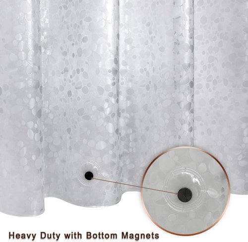 Bostofy Waterproof Shower Curtain Liner - Thick 8G EVA with Heavy-Duty Magnets | 72 x 72, 3D Pebble Pattern