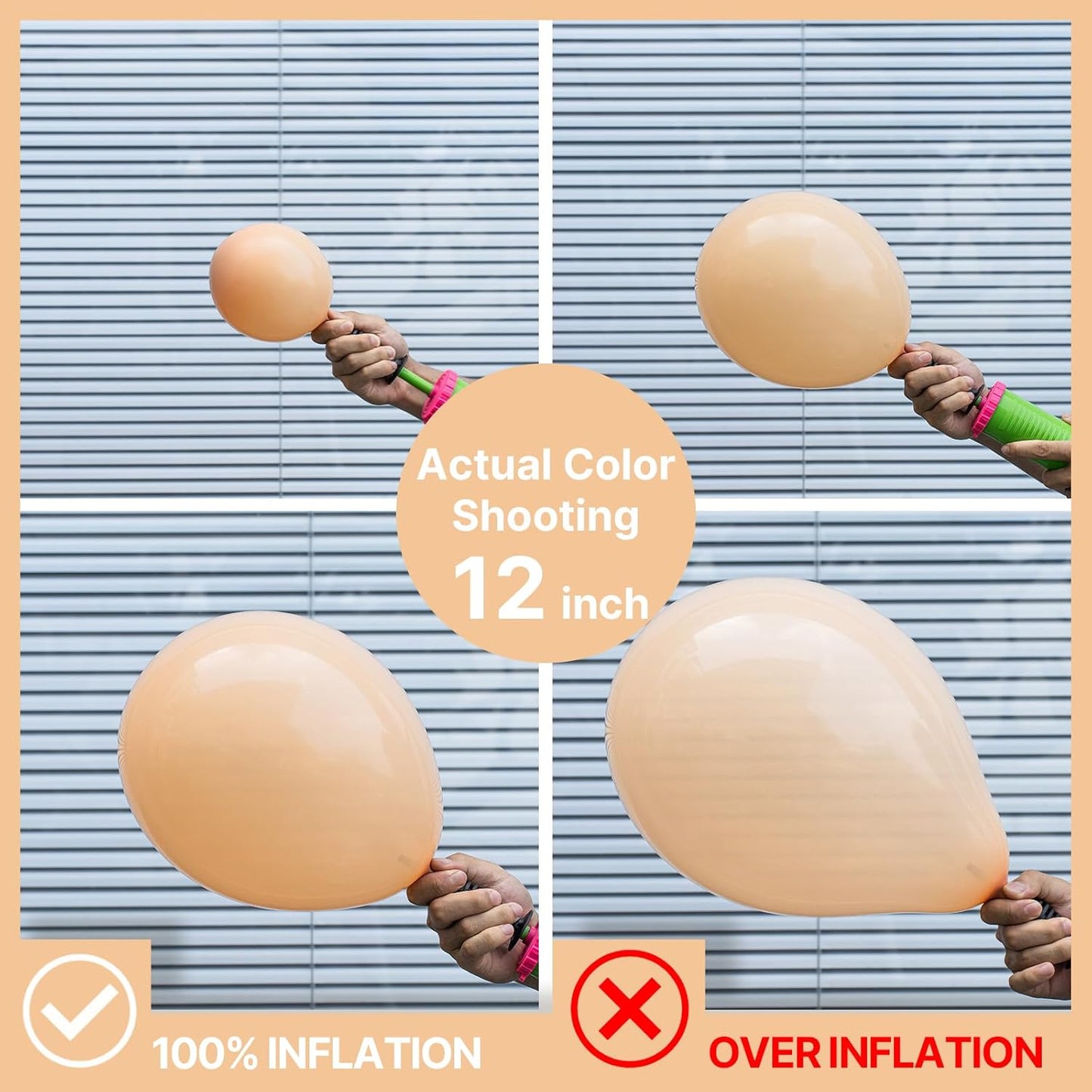 PartyWoo Nude Balloons - 50 Pcs 12 Inch Beige Apricot Latex Balloons for Weddings & Celebrations
