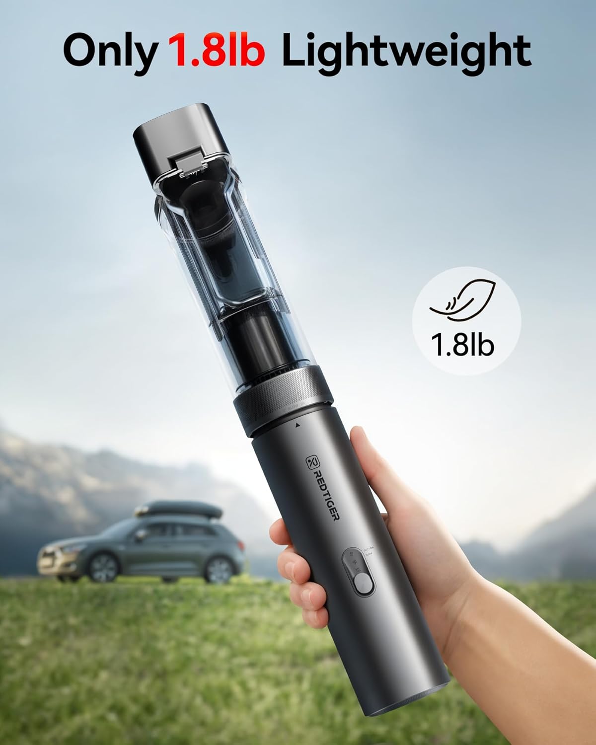 REDTIGER Cordless Car Vacuum - 21000PA Portable Handheld Cleaner with 70 Min Runtime | Lightweight 4-in-1 Design