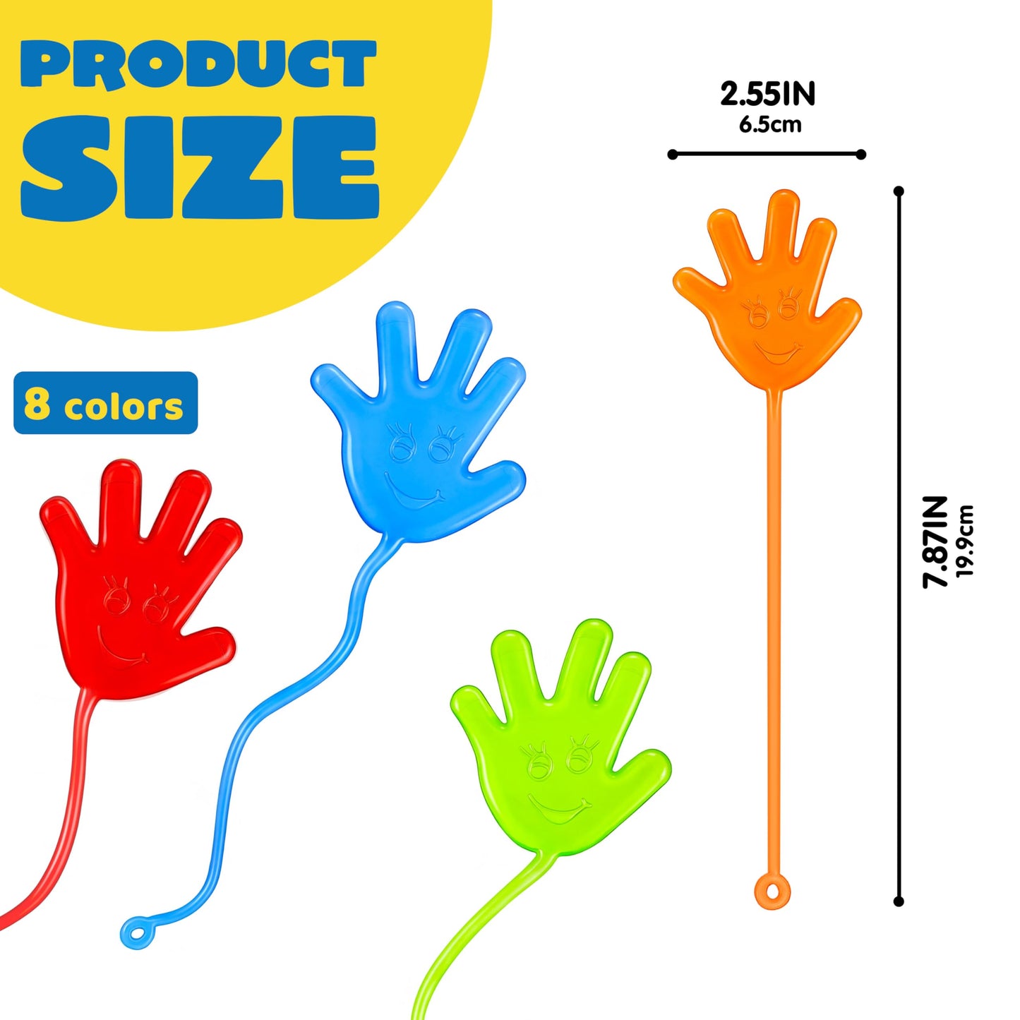 JOYIN Large 24Pcs Sticky Hands Party Favors, Party Favors Set for Kids, Holiday Traditions, Classroom Treasure Box Carnival Prizes Bulk Pinata Stuff Glitter Toys, Goodie Bags