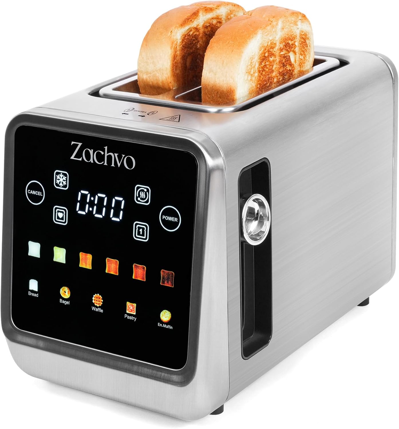 Skiennix 2-Slice Toaster - Smart Touchscreen & Digital Countdown Timer | 1.5" Wide Slots for Bagels & Bread