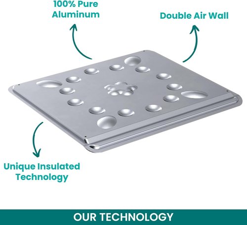 Baker's Secret Pure Aluminum Cookie Sheet - Commercial Grade Insulated Baking Tray, 2pcs Set