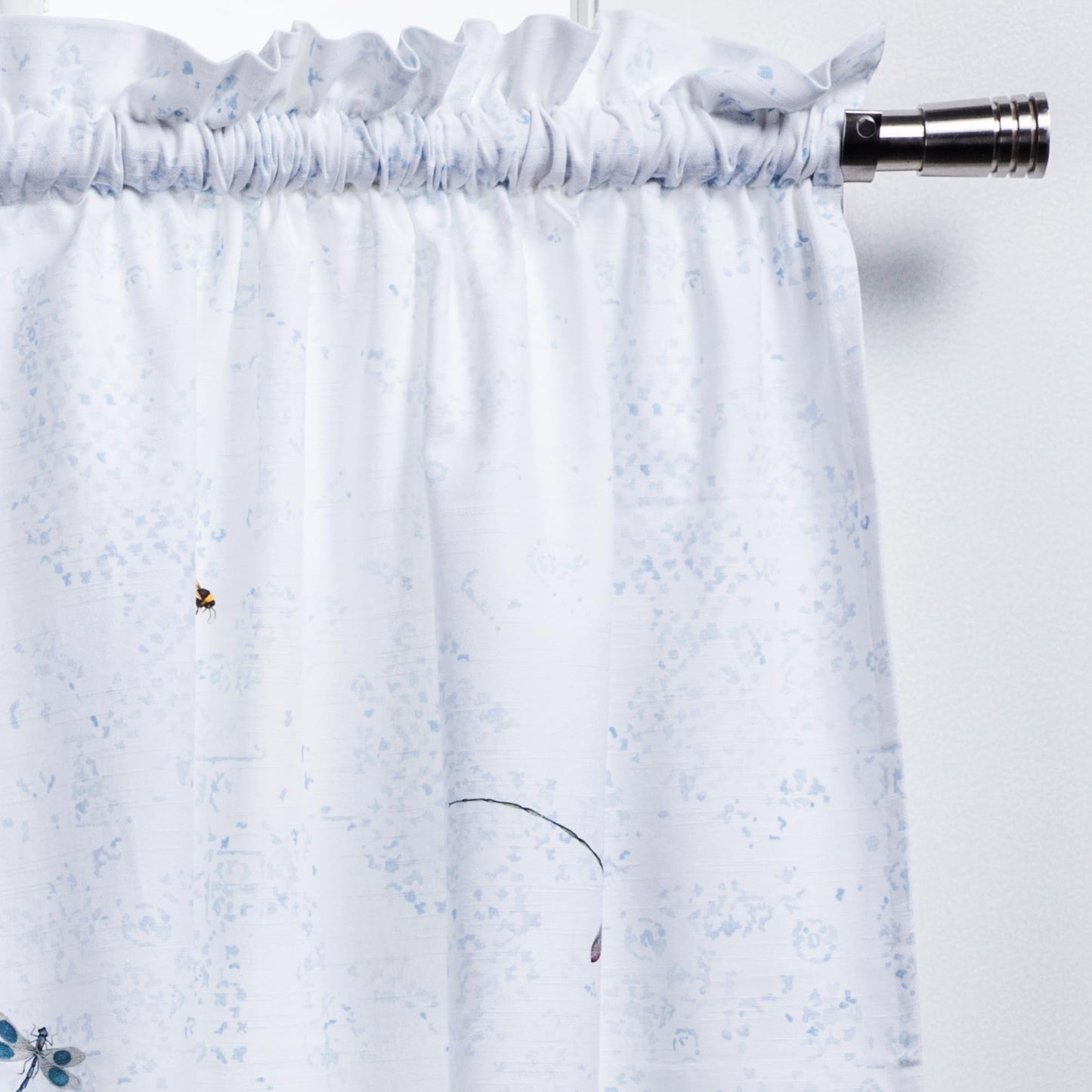 Maison d' Hermine Kitchen Curtain Set for Windows 100% Cotton Set of Kitchen Curtain Valance for Home [2 Tier (28"X36") and 1 Valance (56"X18")] Café Gifts for Mothers Day (Fleurs De Mai)