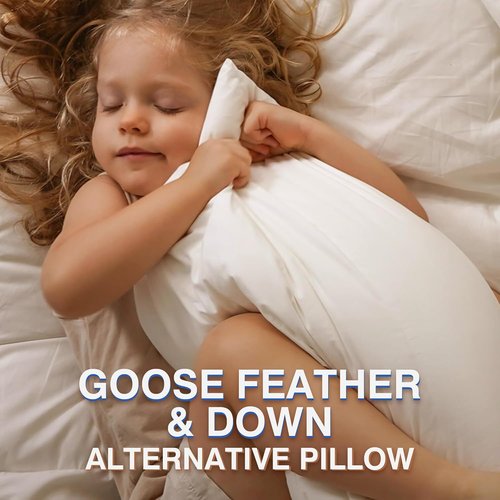 Feather Pillows by [Brand Name] | Queen Size Set of 2 - Soft Goose Down Hotel Bed Pillows with 600 Thread Count Cotton Cover for All Sleepers