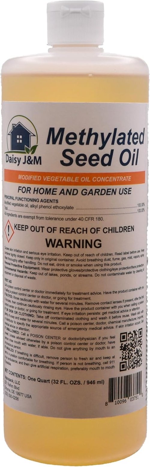 Daisy J&M Methylated Seed Oil (MSO) 32oz - Premium Emulsifier & Surfactant for Superior Performance