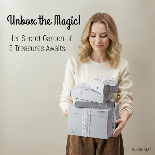AOLRNALI Birthday Gift for Tween & Teen Girls, 8-Piece Secret Garden Gift Box Set for Christmas, Teen Girl Trendy Stuff, Perfect for Daughter Niece Sister