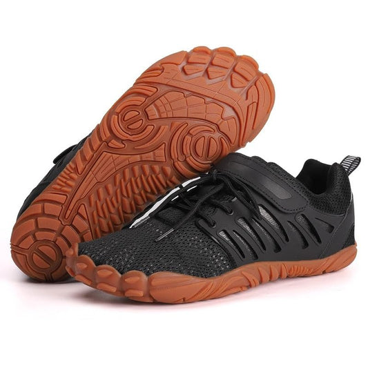 MIFAWA Barefoot Shoes Men Wide Toe Box Zero Drop Water Shoes Men for Gym Workout Minimalist Weightlifting Cross-Trainer Running Hike Grounded Footwear Black Brown