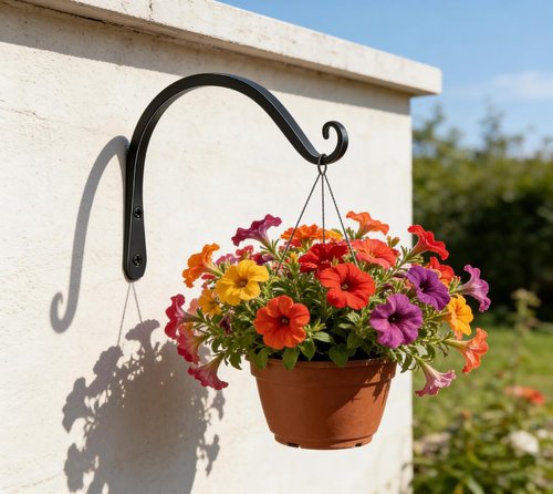 Gtongoko 8-Inch Metal Plant Hangers - Durable Outdoor & Indoor Hooks for Bird Feeders, Lanterns, Black