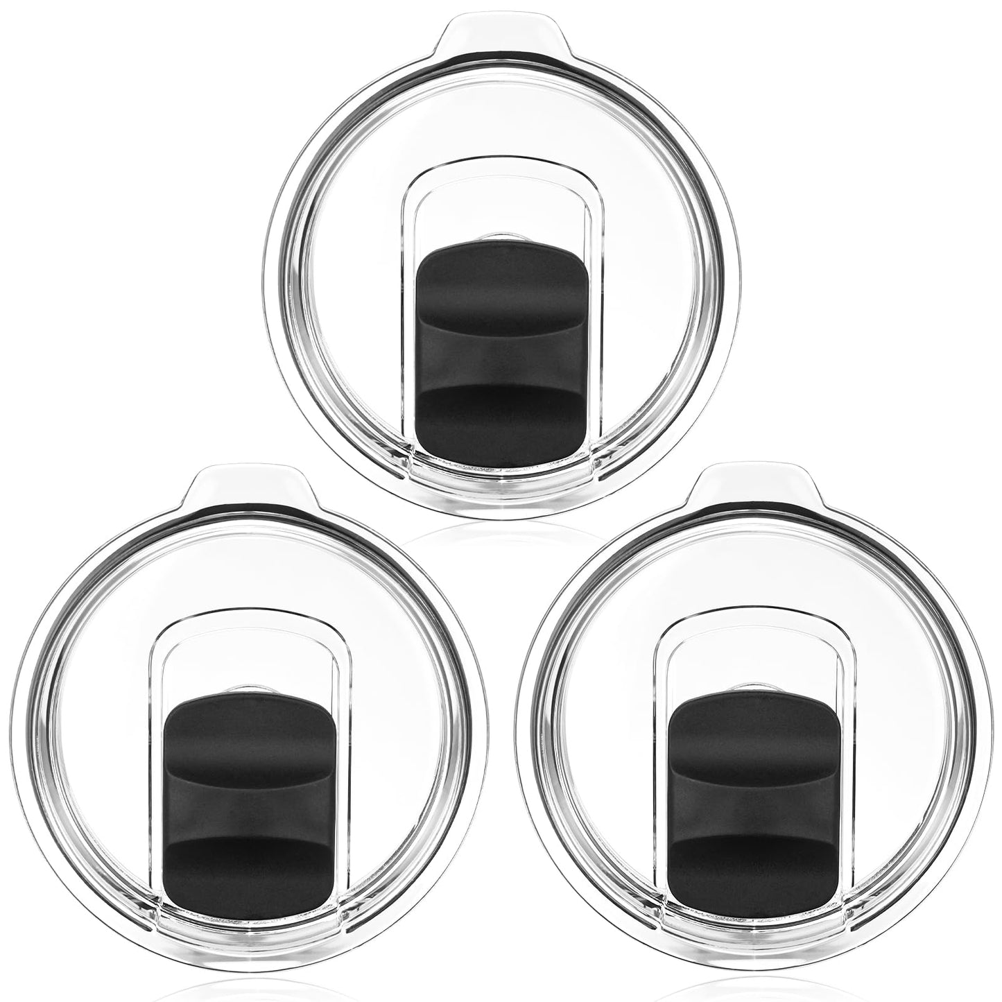 3 Pack Tumbler Lids for Yeti, 20 oz Magnetic Replacement Tops for 20 oz Tumbler, 16 oz Pints, 10/24 oz Mug, 10 oz Lowball, Spill Proof Covers with Magnetic Slider for Ozark Trail, Old Style Rtic