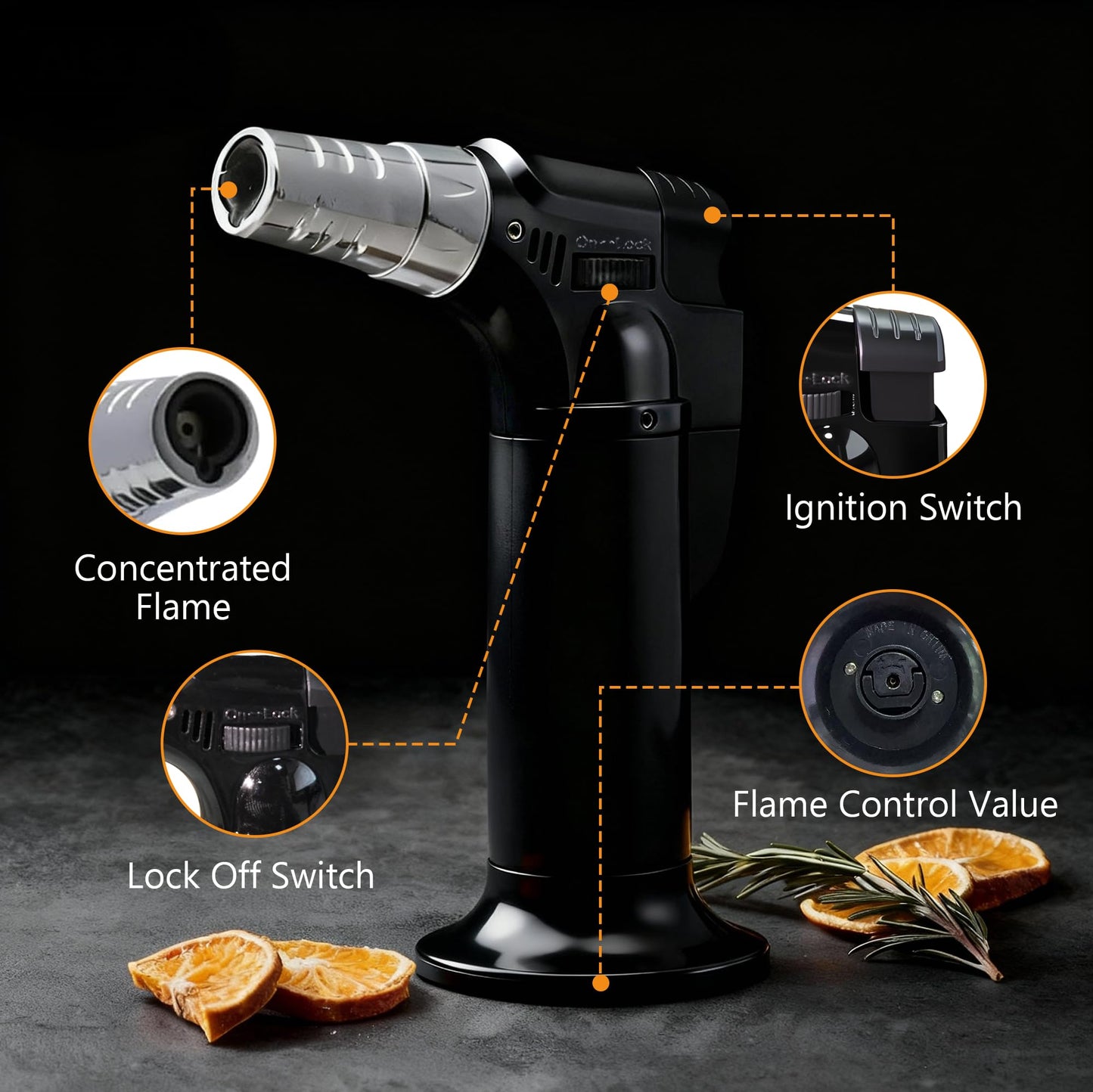 Whiskey Smoker Kit with Torch –Old Fashioned Smoker Kit for Bourbon & Whiskey – Drink Smoker Set with Wood Chips– Gift for Men, Dad, Husband/Father (1，Smoker Kit & Ice Ball Molds & Glasses)