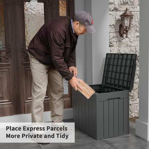 Flamaker 31 Gallon Waterproof Deck Box - Durable Resin Storage for Outdoor Cushions & Garden Tools | Grey
