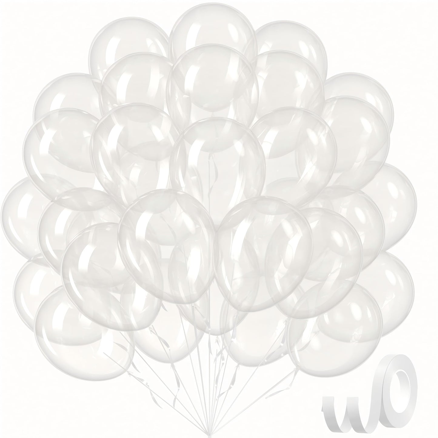 Clear Balloons 12 inch, Transparent Latex Balloons 50pcs Party Balloon for Baby Shower Wedding Bridal Shower Birthday Party Decorations