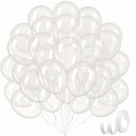 Clear Balloons 12 inch, Transparent Latex Balloons 50pcs Party Balloon for Baby Shower Wedding Bridal Shower Birthday Party Decorations