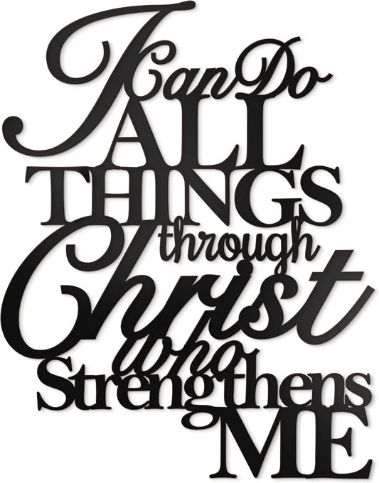 Metal Wall Art by I Can Do All Things | Philippians 4:13 Christian Decor - 17” x 13”