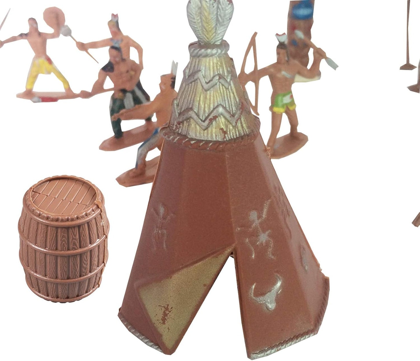 15-Pack Native American Indian Figures - Miniature Toys for Sandbox, Aquarium & Fairy Gardens