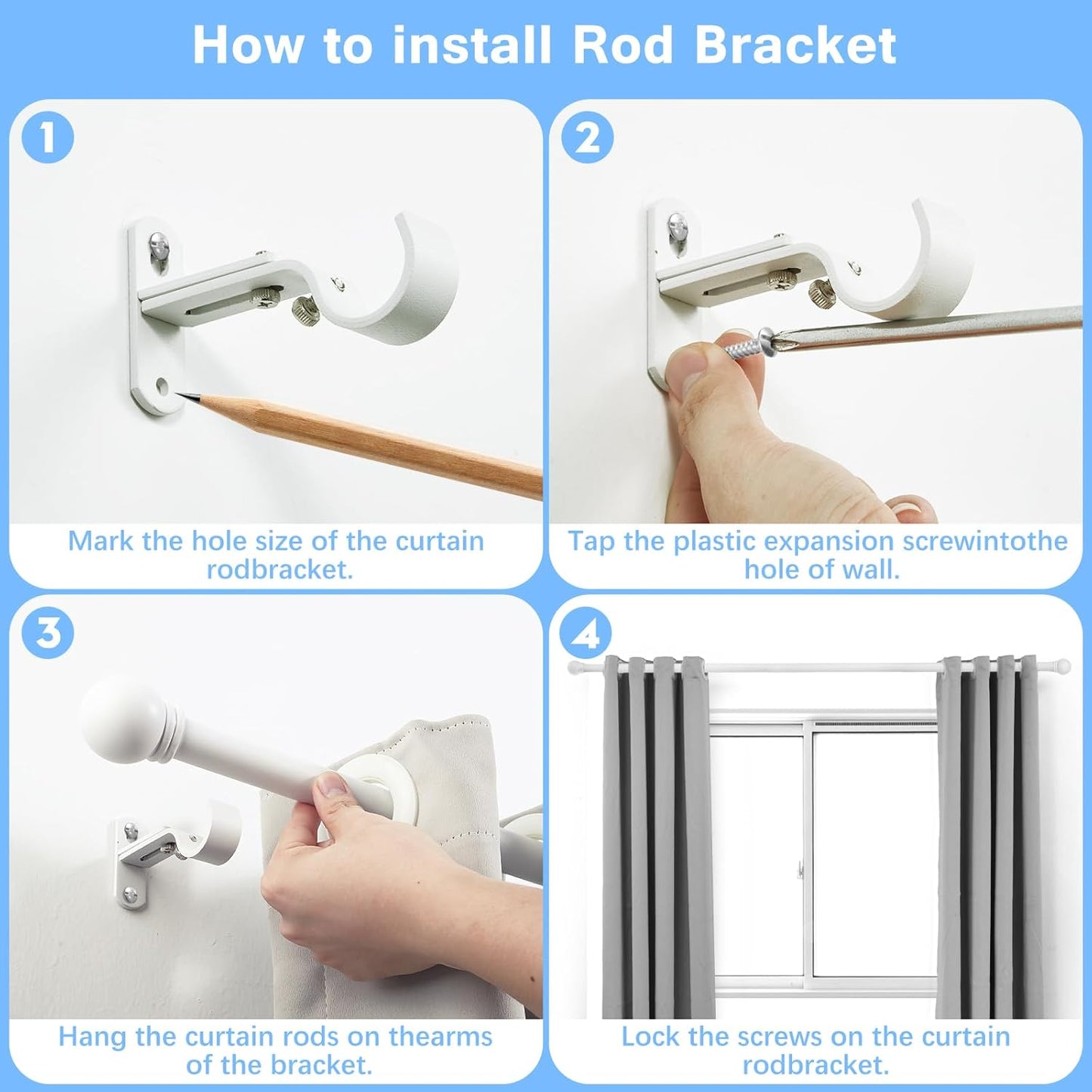 Max Adjustable Curtain Rods by [Brand Name] - 16 to 48 Inches, 1-Inch Diameter, White Finish