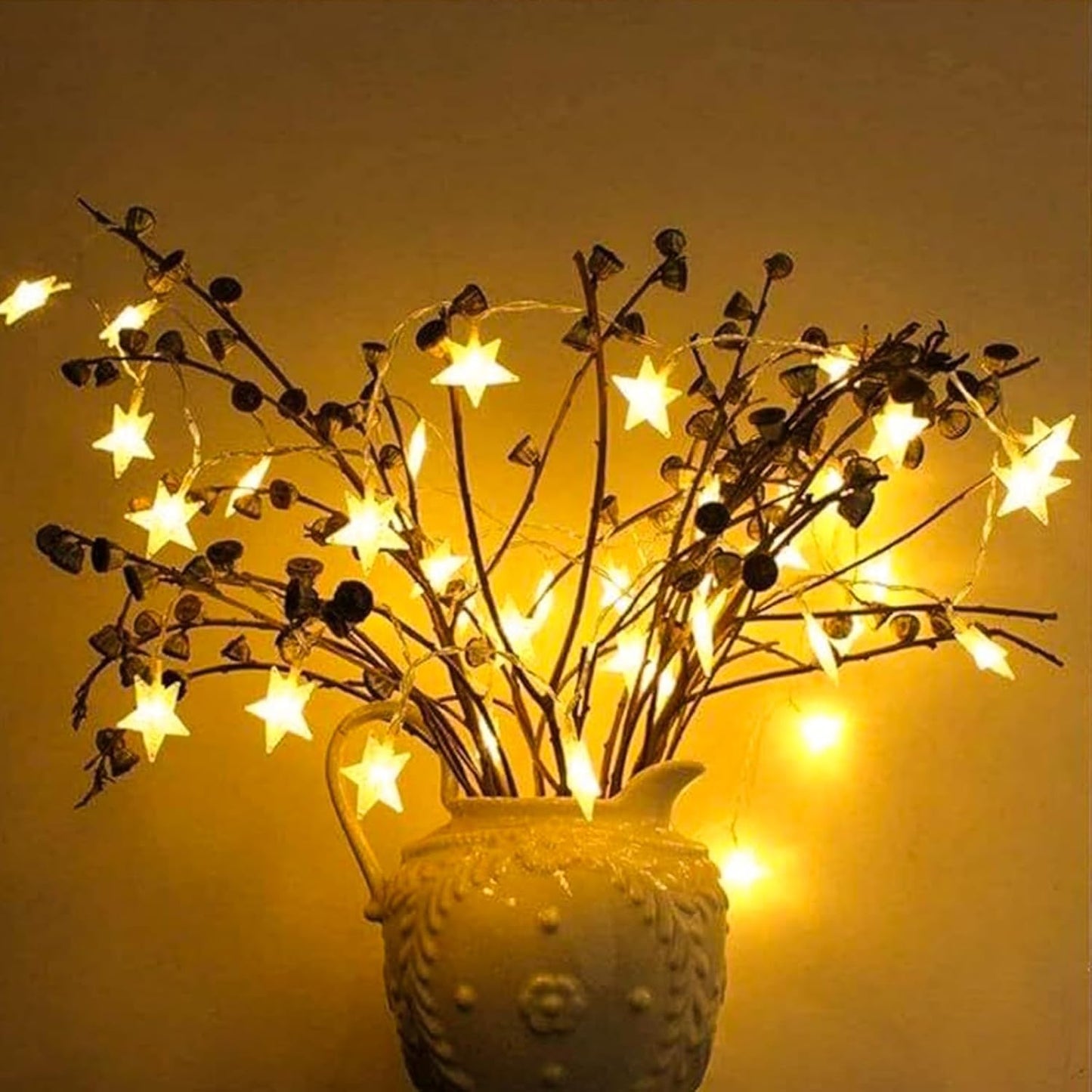 Plun Fairy Star String Lights - 100 LED Waterproof Twinkle Lights with 8 Modes | Warm White for Indoor & Outdoor Decor