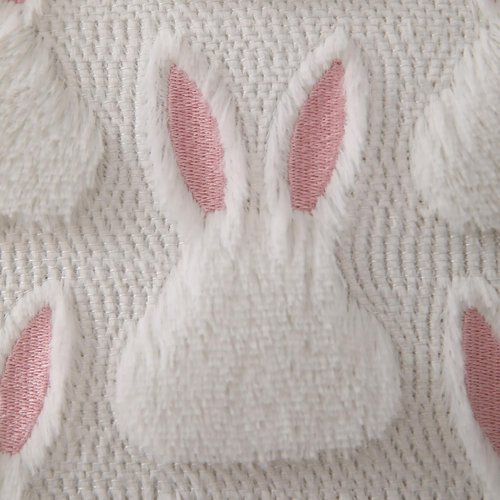 DFXSZ Easter Pillow Covers 18x18 inch Set of 2 Easter Decorations Pink Ears White Rabbit Soft Plush Faux Fur Jacquard Throw Pillows for Bedroom Sofa Holiday Festivals Home Decor FHJ-07D18